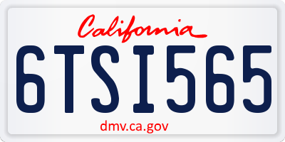 CA license plate 6TSI565