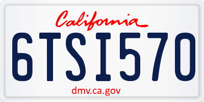 CA license plate 6TSI570