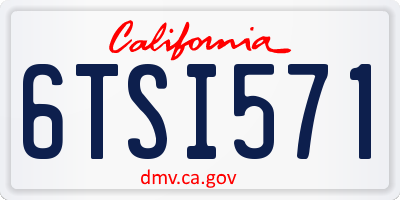 CA license plate 6TSI571