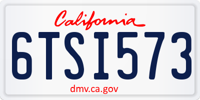 CA license plate 6TSI573