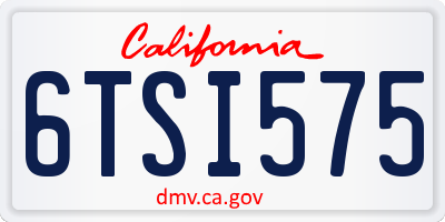CA license plate 6TSI575