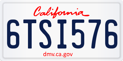 CA license plate 6TSI576