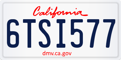 CA license plate 6TSI577