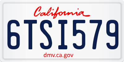 CA license plate 6TSI579