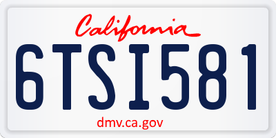 CA license plate 6TSI581