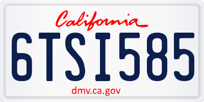 CA license plate 6TSI585