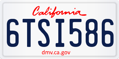 CA license plate 6TSI586