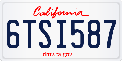 CA license plate 6TSI587