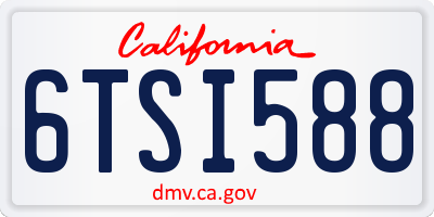 CA license plate 6TSI588