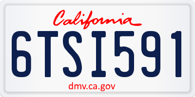 CA license plate 6TSI591
