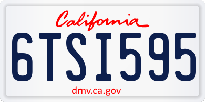 CA license plate 6TSI595