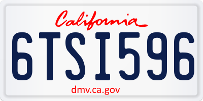 CA license plate 6TSI596