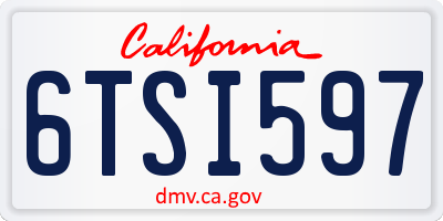 CA license plate 6TSI597