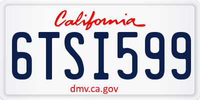 CA license plate 6TSI599