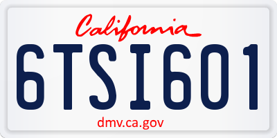 CA license plate 6TSI601