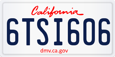 CA license plate 6TSI606