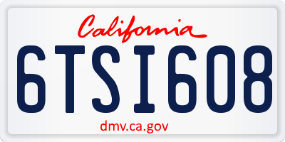 CA license plate 6TSI608