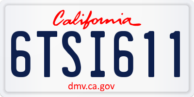 CA license plate 6TSI611