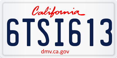 CA license plate 6TSI613