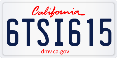 CA license plate 6TSI615