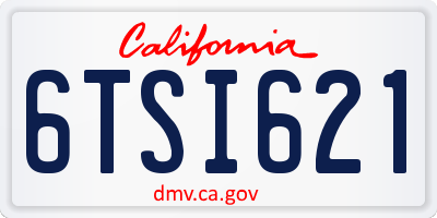 CA license plate 6TSI621