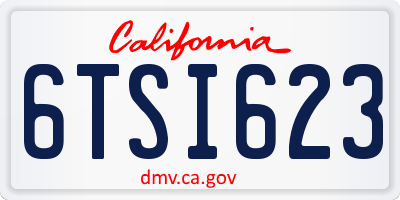CA license plate 6TSI623