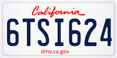 CA license plate 6TSI624