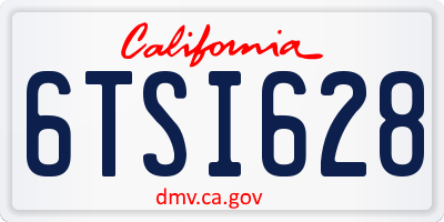 CA license plate 6TSI628