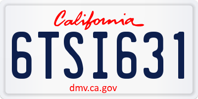 CA license plate 6TSI631