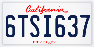 CA license plate 6TSI637