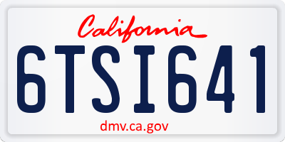 CA license plate 6TSI641