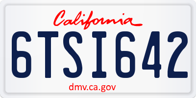CA license plate 6TSI642