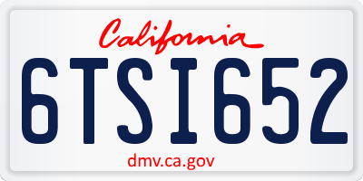 CA license plate 6TSI652