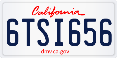CA license plate 6TSI656