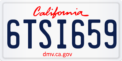 CA license plate 6TSI659