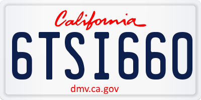 CA license plate 6TSI660