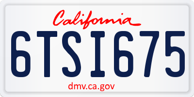 CA license plate 6TSI675