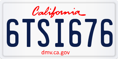 CA license plate 6TSI676