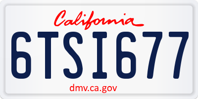CA license plate 6TSI677
