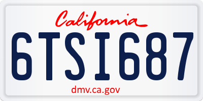 CA license plate 6TSI687