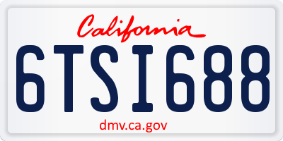 CA license plate 6TSI688