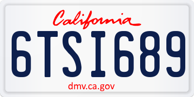 CA license plate 6TSI689