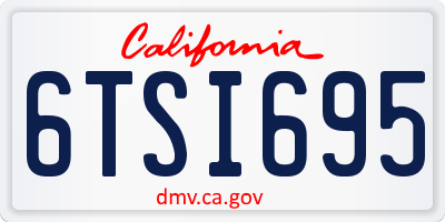 CA license plate 6TSI695