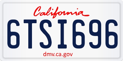 CA license plate 6TSI696