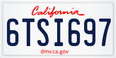 CA license plate 6TSI697
