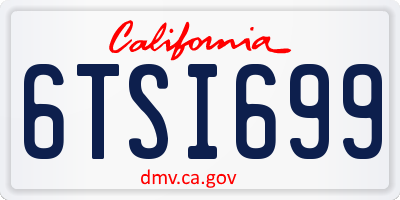 CA license plate 6TSI699