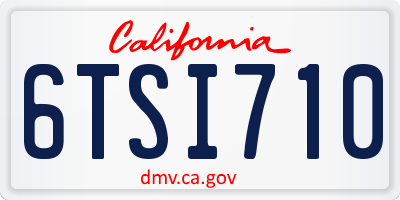 CA license plate 6TSI710