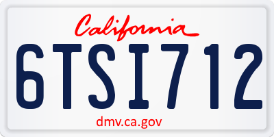 CA license plate 6TSI712