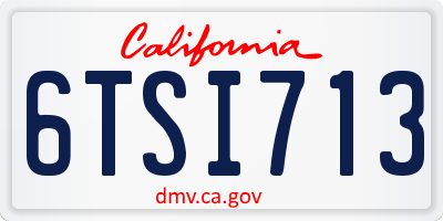 CA license plate 6TSI713