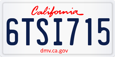 CA license plate 6TSI715